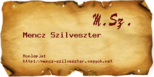 Mencz Szilveszter névjegykártya