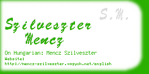 szilveszter mencz business card